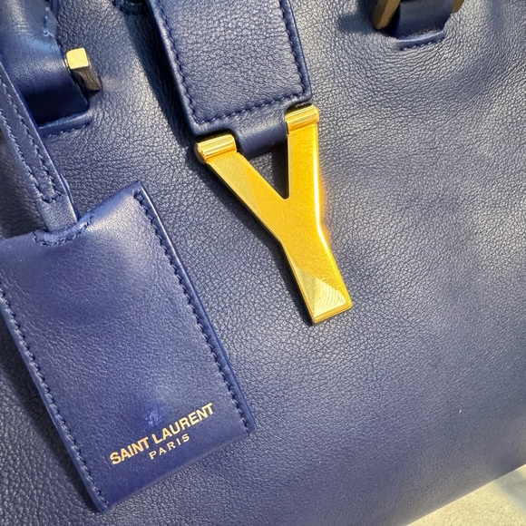 Saint Laurent Blue Small Classic Y Cabas Shoulder bag - Picture 3 of 16